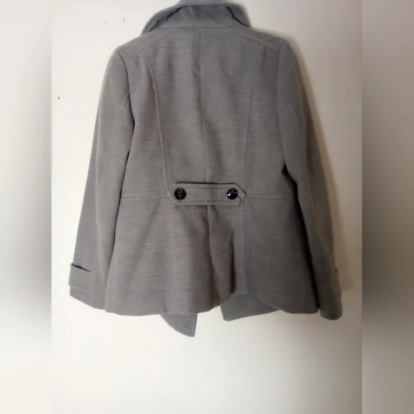 H&M Women's Gray Double-Breasted Coat SIZE 10 - Picture 6 of 7